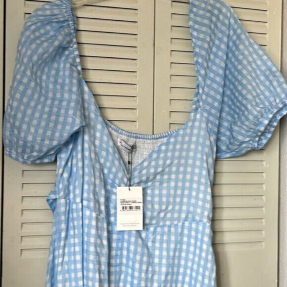Faithfull The Brand Light Blue Charlize Midi Dress size 12 - Picture 3 of 12